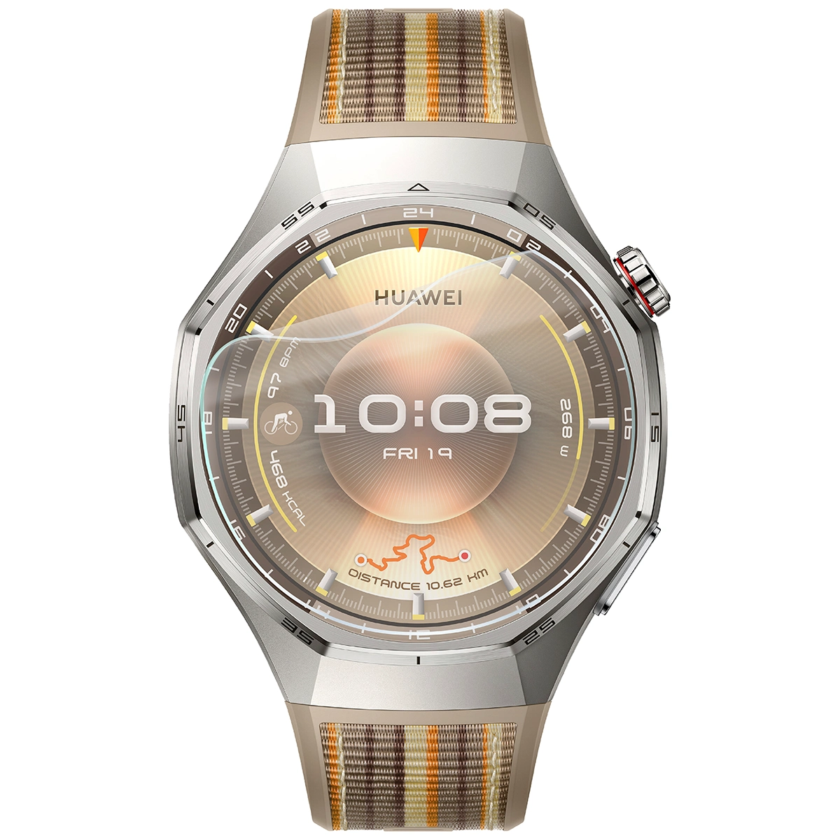 Smartwatch z nałożoną folią ochronną Bizon Watch Film Sun do Huawei Watch GT6 Pro 46 mm